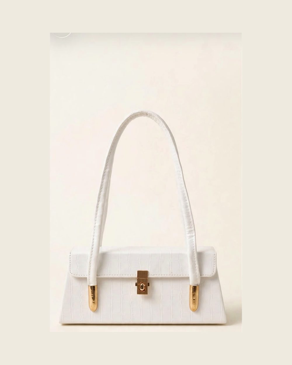 Miravelle Metallic White Textured Shoulder Bag